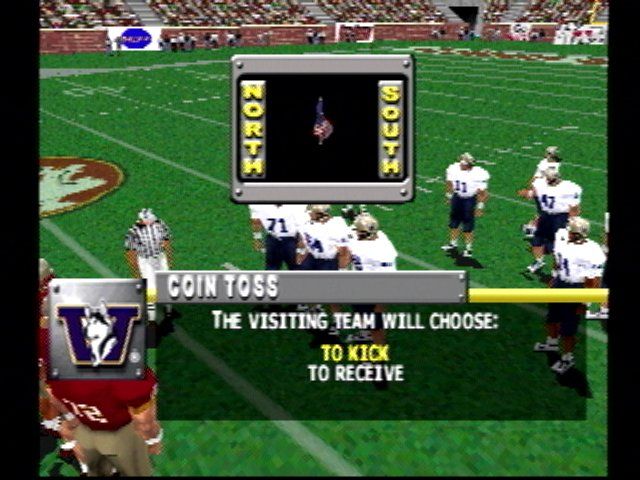 NCAA GameBreaker 2001 (PlayStation) screenshot: The coin toss