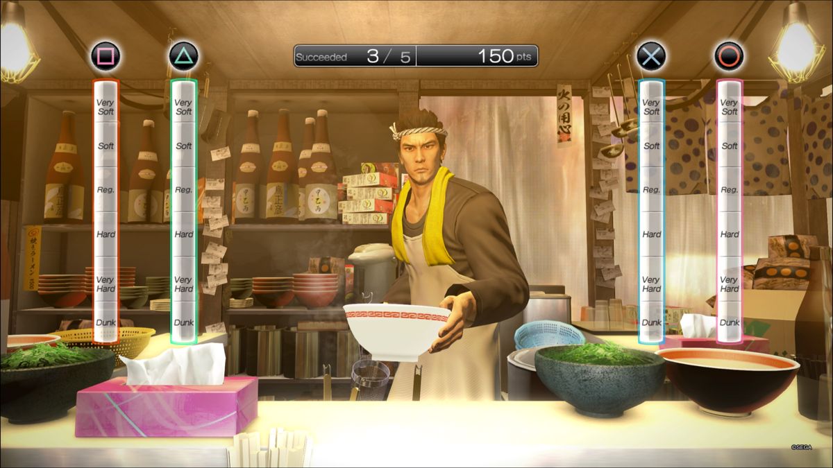 Yakuza 5 (PlayStation 4) screenshot: Helping at the ramen stand
