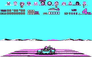 Power Drift (DOS) screenshot: Stage A (CGA)