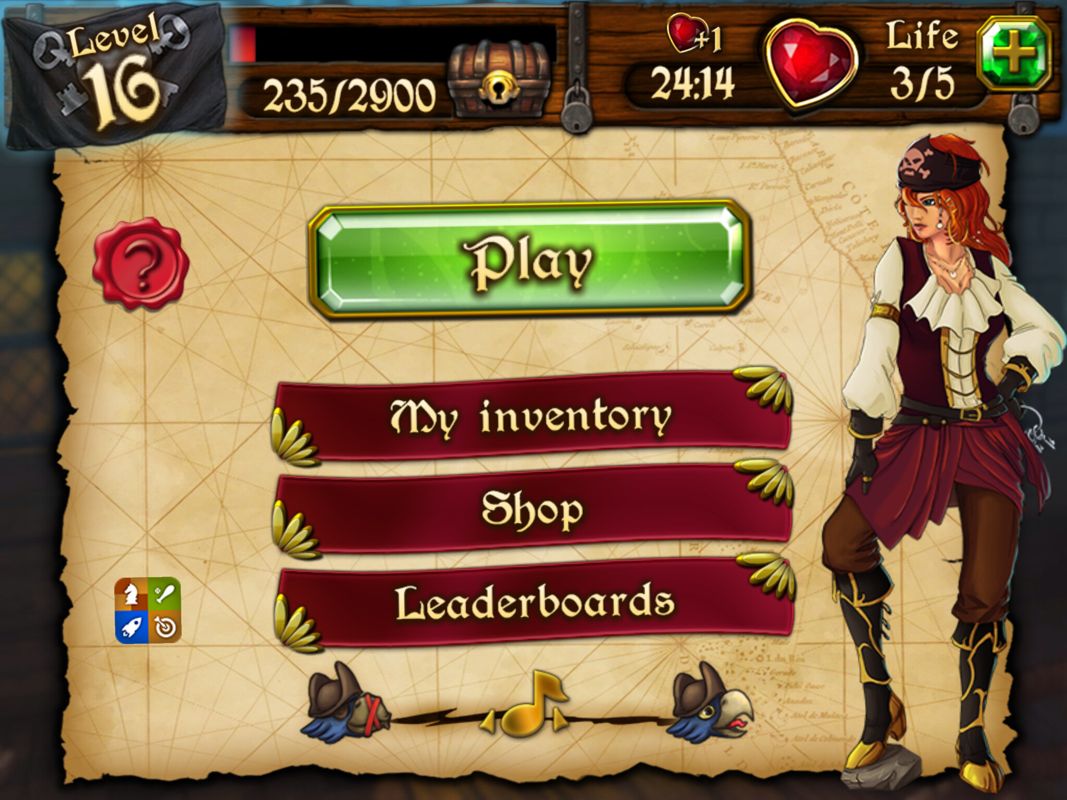 Lucky Pirate (iPad) screenshot: Main menu