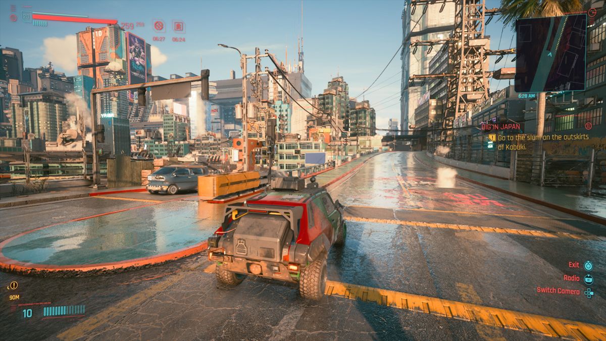 Cyberpunk 2077 (PlayStation 4) screenshot: Industrial part of the city