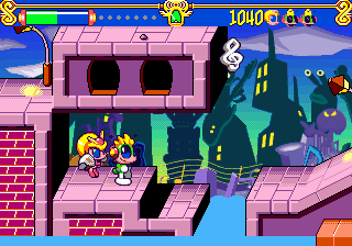 Tempo (SEGA 32X) screenshot: ...and summon Katy who will help deal with enemies