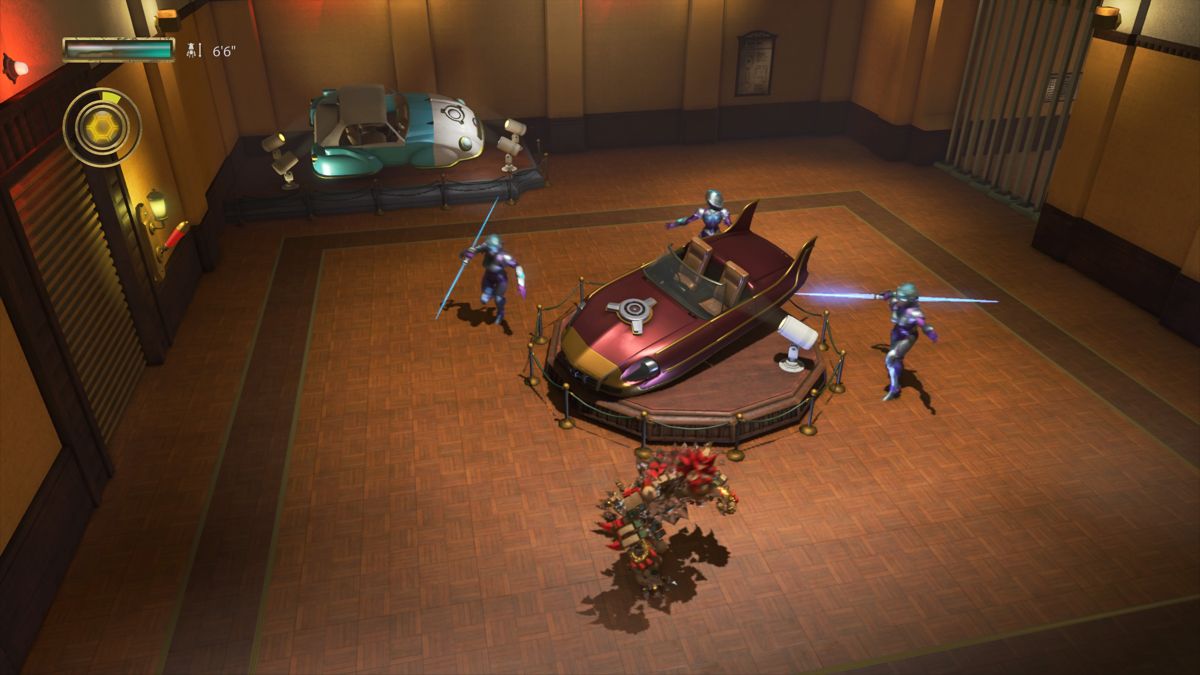 Knack II (PlayStation 4) screenshot: Battling Katrina security bots