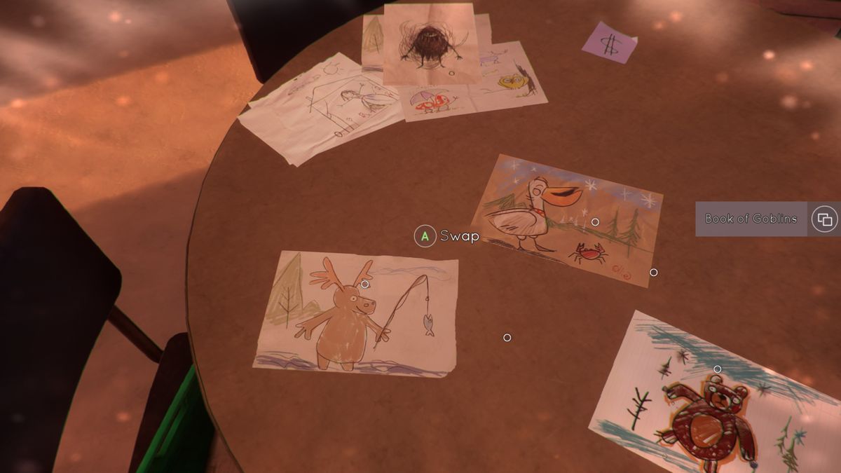 Tell Me Why (Xbox One) screenshot: Episode 2: Trying to figure out which people were referenced in the Book of Goblins