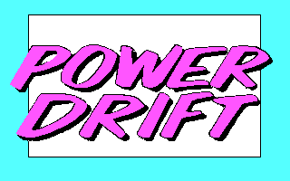 Power Drift (DOS) screenshot: Title screen (CGA)