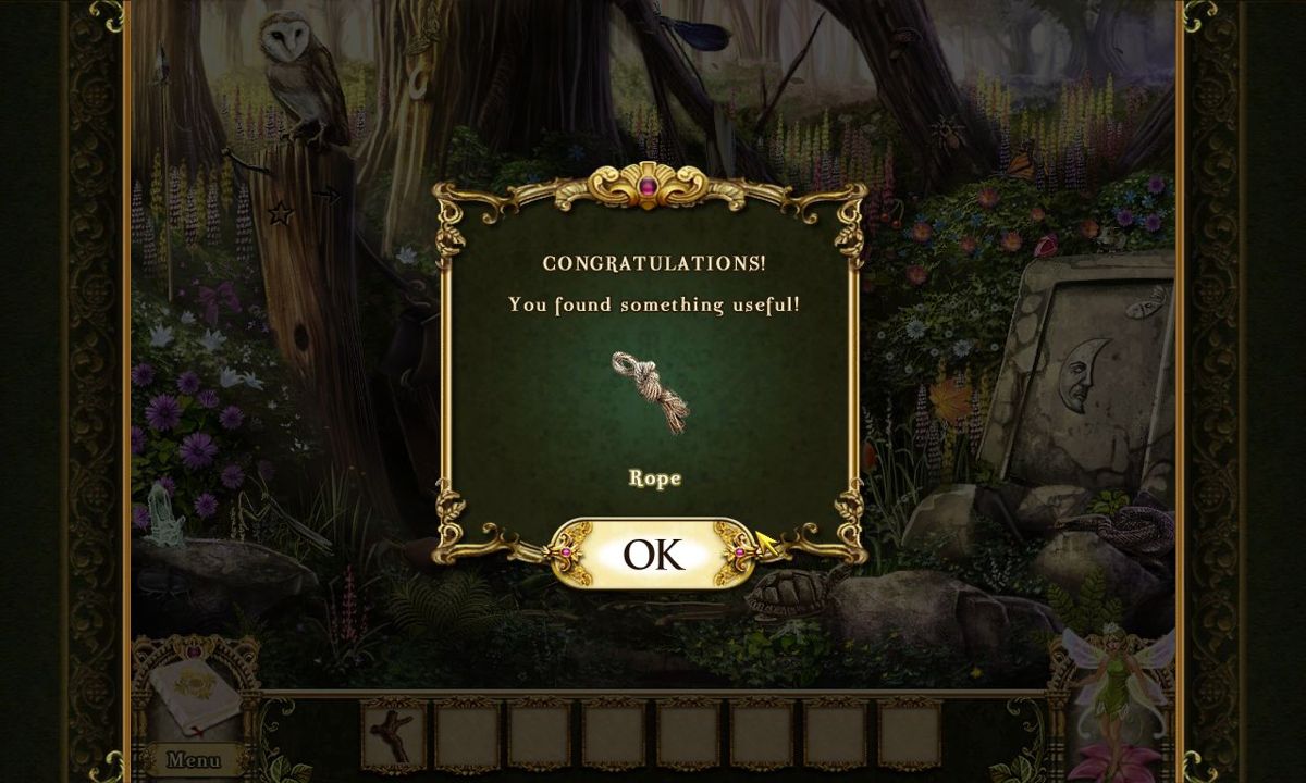 Awakening: Moonfell Wood (Windows) screenshot: Hidden object scenes can reward the player with an item.<br><br>Big Fish demo