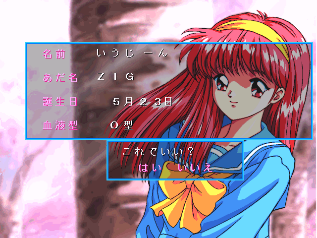 Tokimeki Memorial: Forever with You (Windows) screenshot: Yes, your birth date, blood type and name are all important here.