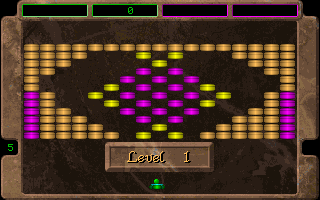 Break It (DOS) screenshot: Level 1 - single player game.
