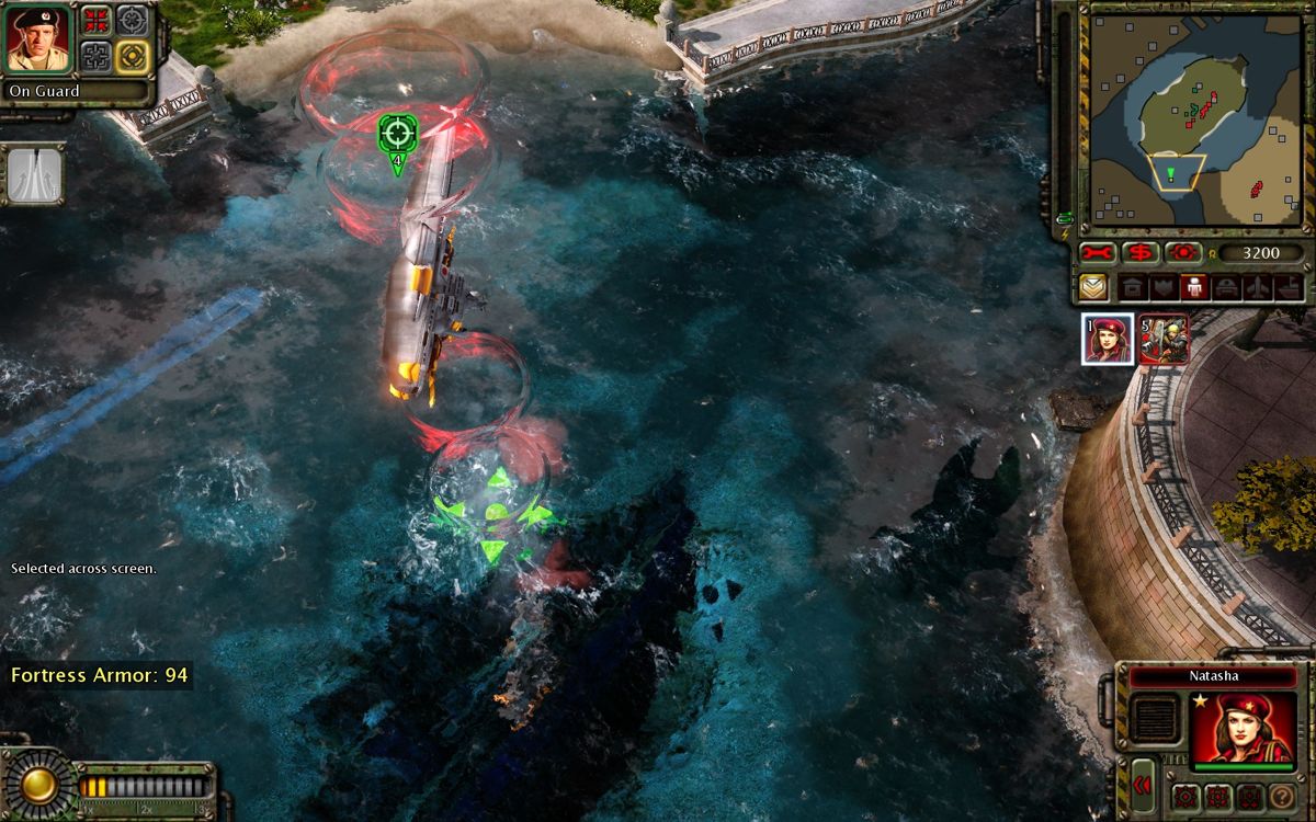 Command & Conquer: Red Alert 3 (Windows) screenshot: Lifting up the enemy cruiser