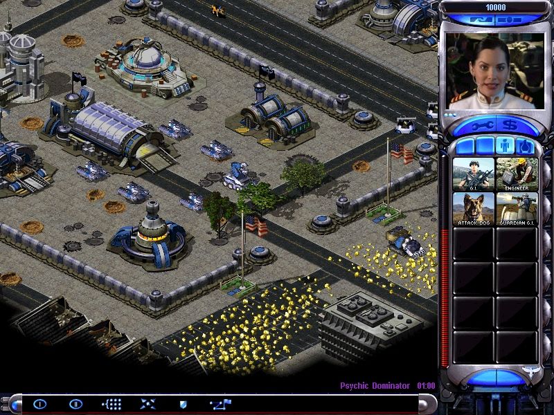 Command & Conquer: Yuri's Revenge (Windows) screenshot: First mission with allies is to protect the time device until it enables you to travel back in time.