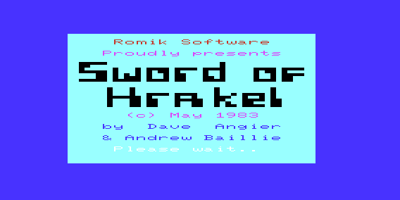 Sword of Hrakel (VIC-20) screenshot: Title