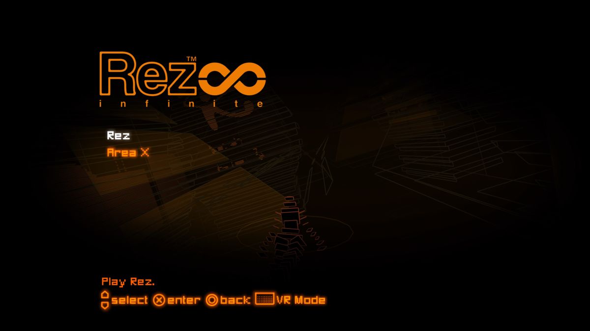 Rez Infinite (PlayStation 4) screenshot: Main menu