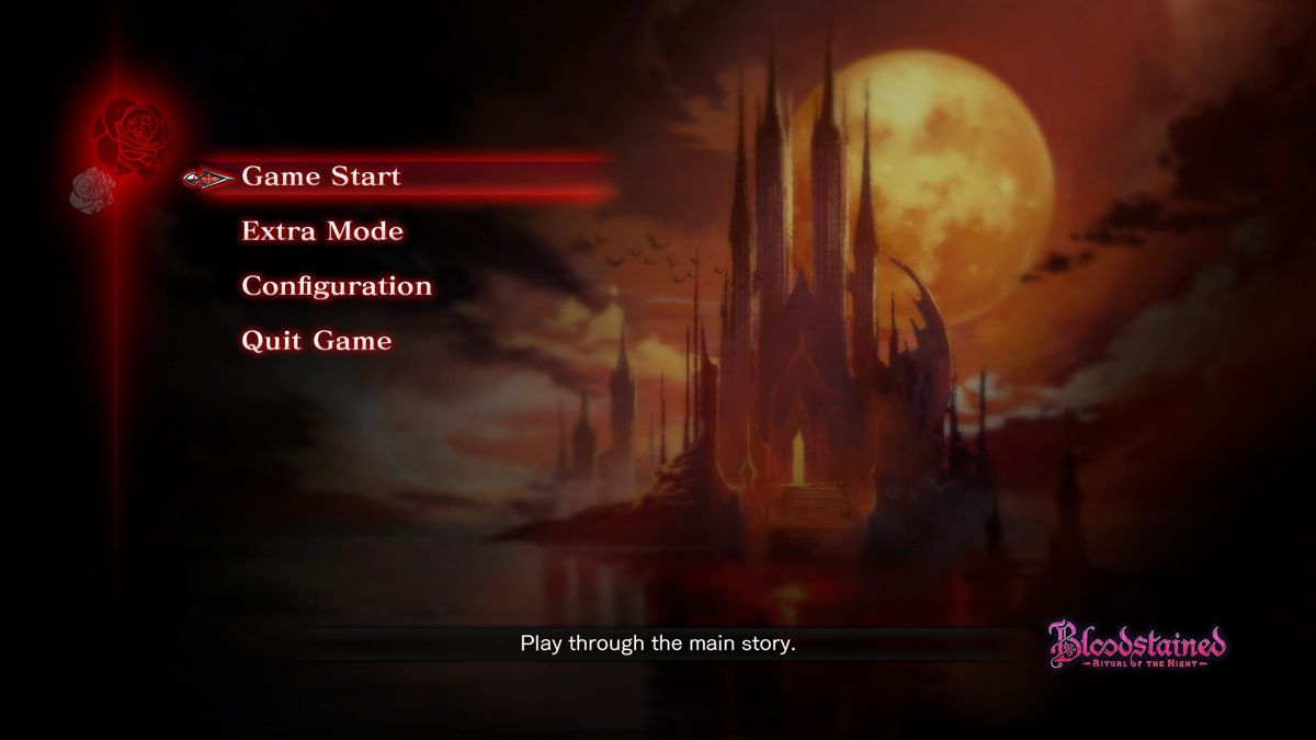 Bloodstained: Ritual of the Night (Windows) screenshot: Main menu