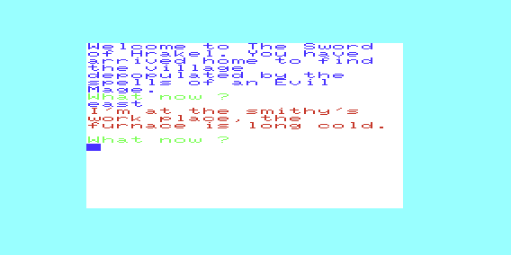 Sword of Hrakel (VIC-20) screenshot: Went in a new direction