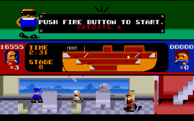 Bonanza Bros. (Amiga) screenshot: Stage 08: Mr. Big's Yacht