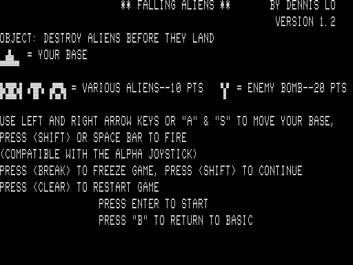 Falling Aliens (1982) - MobyGames