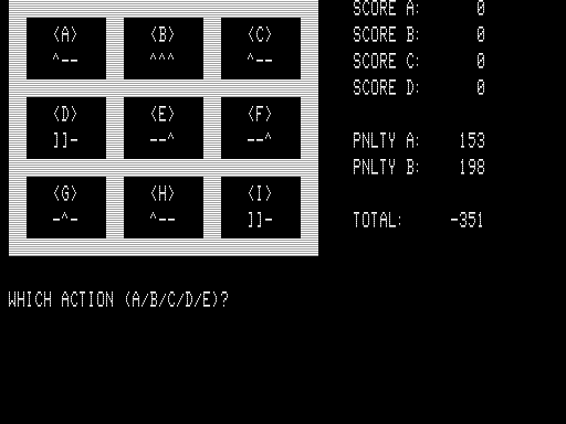 Tiar (TRS-80) screenshot: Performing an Operation