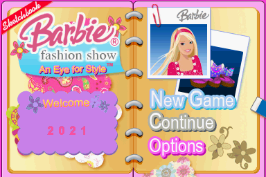 Barbie Fashion Show: An Eye for Style (Nintendo DS) screenshot: Main menu