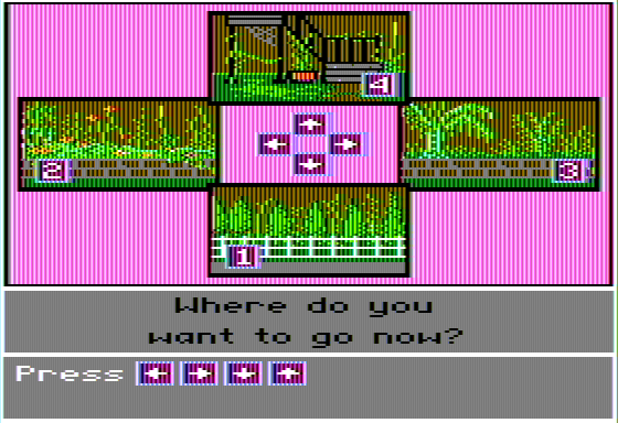 Animal Rescue (Apple II) screenshot: Exploring the House