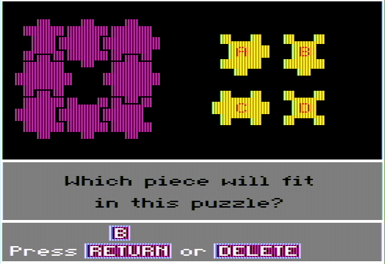 Animal Rescue (Apple II) screenshot: Puzzle Pieces