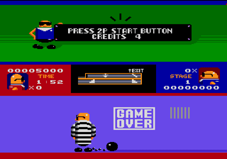 Bonanza Bros. (Genesis) screenshot: Game Over, Man, Game Over!