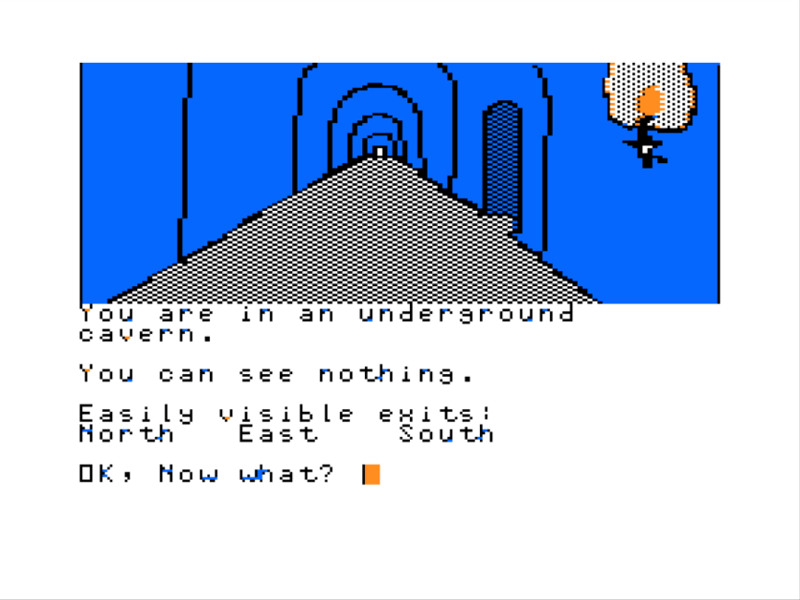 Blackbeard's Island (TRS-80 CoCo) screenshot: An Underground Tunnel