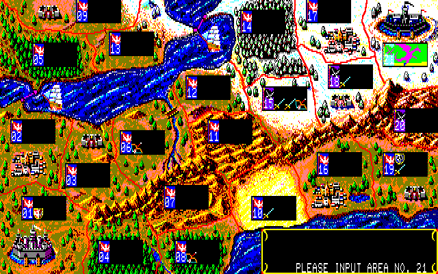 Elthlead (PC-88) screenshot: A white dragon is being summoned for the final battle in Böser's castle