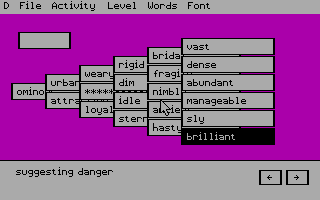 Word Attack Plus! (DOS) screenshot: Word Match