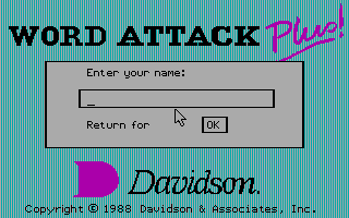 Word Attack Plus! (DOS) screenshot: Title Screen