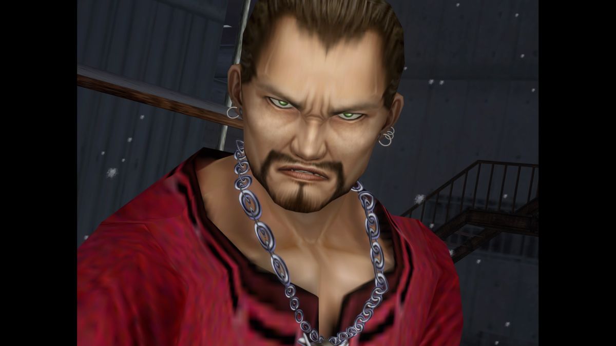 Shenmue I & II (PlayStation 4) screenshot: Shenmue: The leader of Mad Angels isn't a man of his word, on the contrary to his earlier claim