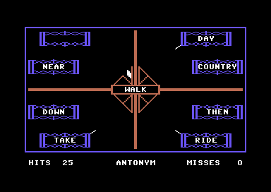 Word Master (Commodore 64) screenshot: Shooting Words