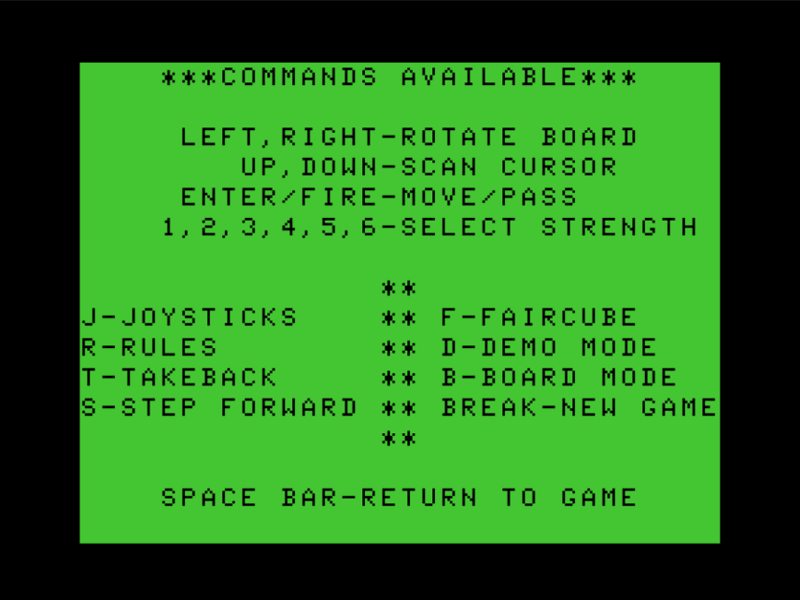 Screenshot of Fourcube (TRS-80 CoCo, 1986) - MobyGames