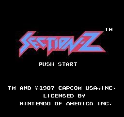 Section-Z (NES) screenshot: Title screen