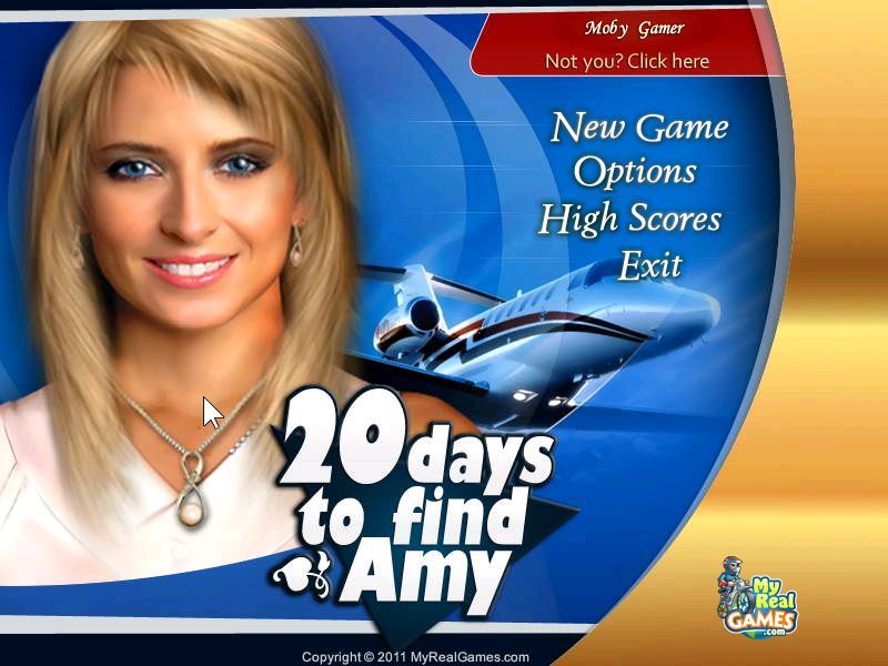 20 Days to Find Amy (Windows) screenshot: After the company logos have been displayed and the player id has been entered - this is the title screen and main menu