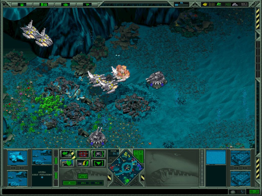 Submarine Titans (Windows) screenshot: Defense turrets.
