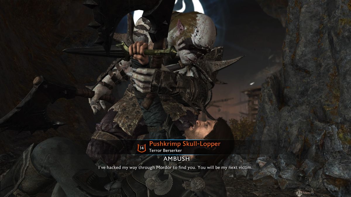 Middle-earth: Shadow of War (PlayStation 4) screenshot: Ambushed by the enemy captain