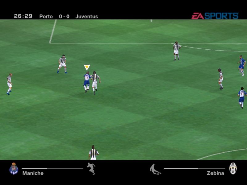 UEFA Champions League 2004-2005 (Windows) screenshot: End-to-end camera