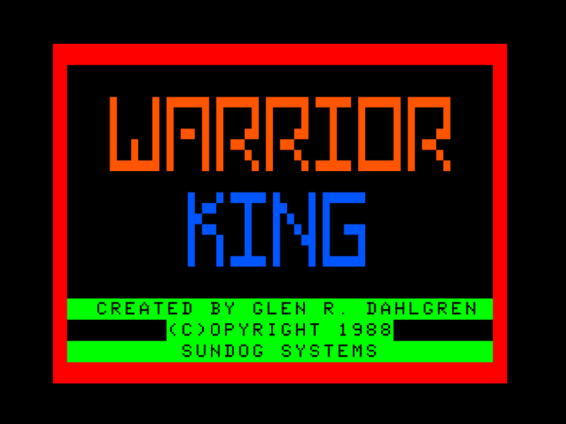 Warrior King (TRS-80 CoCo) screenshot: Introduction