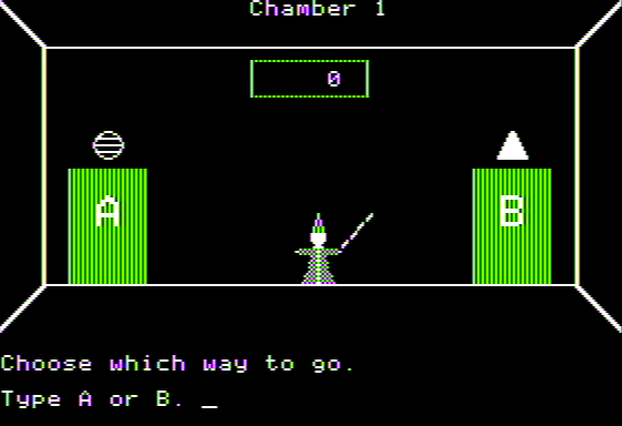 Zandar the Wizard (Apple II) screenshot: Which Door