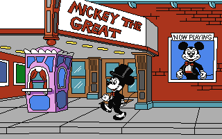 Mickey's Colors & Shapes (DOS) screenshot: Outside Stage (VGA 16 Color)