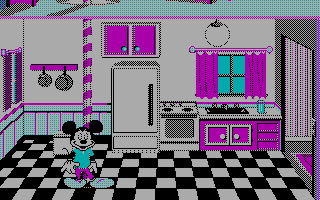 Mickey's ABC's: A Day at the Fair (DOS) screenshot: Kitchen (CGA)