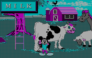 Mickey's ABC's: A Day at the Fair (DOS) screenshot: The Farm (CGA)