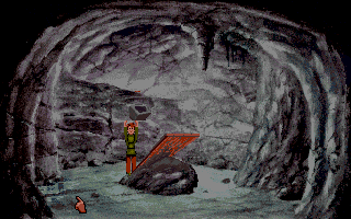 Curse of Enchantia (Amiga) screenshot: Brad throws a monitor! Bad boy!