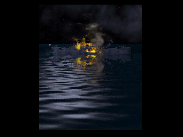Silent Hunter (DOS) screenshot: Direct hit in intro movie.
