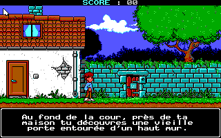 Le Labyrinthe de la Reine des Ombres (DOS) screenshot: Discovering the mysterious door