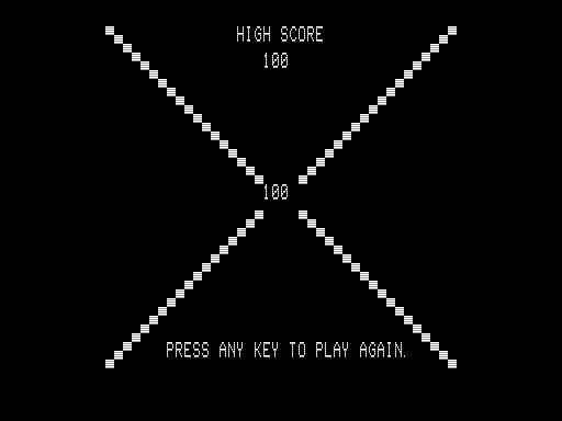 Defend (TRS-80) screenshot: Final Score