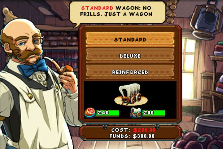 The Oregon Trail (Android) screenshot: Buying your wagon