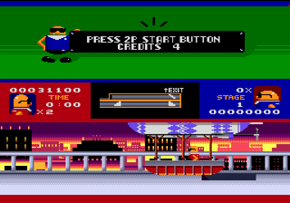 Bonanza Bros. (Genesis) screenshot: Robo makes a quick getaway