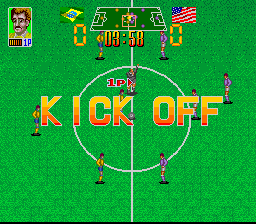 Super Soccer Champ (SNES) screenshot: Kick off