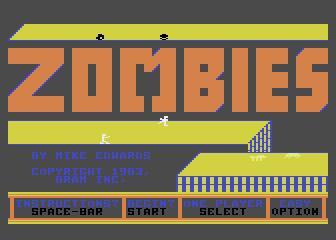 Zombies (Atari 8-bit) screenshot: Title screen